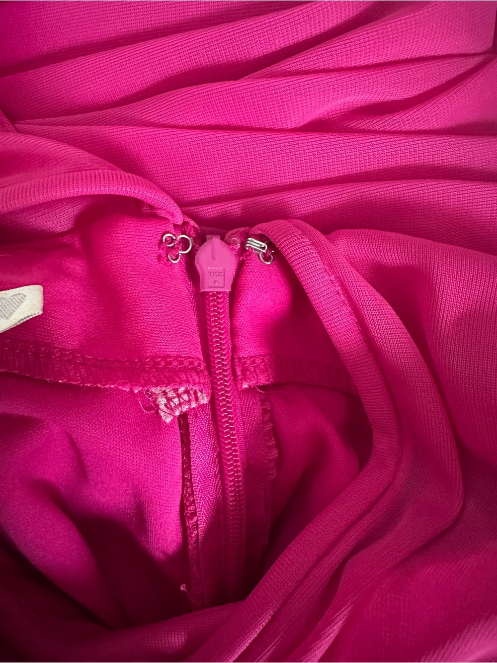Davids Bridal Sleeveless Long Mesh Dress W/ Illusion Neckline Pink/Fuchsia 0 - Picture 6 of 9